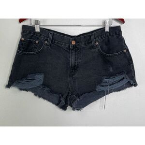 Levi's 501 Black Distressed Cut Off Ripped Shorts Women's Size 31